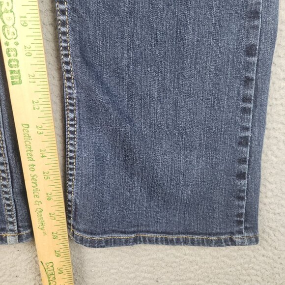 Y2K Bootcut Jeans Womens Plus Size 32x31 Vanity Low Rise Cotton Blend Blue Denim - Picture 4 of 12